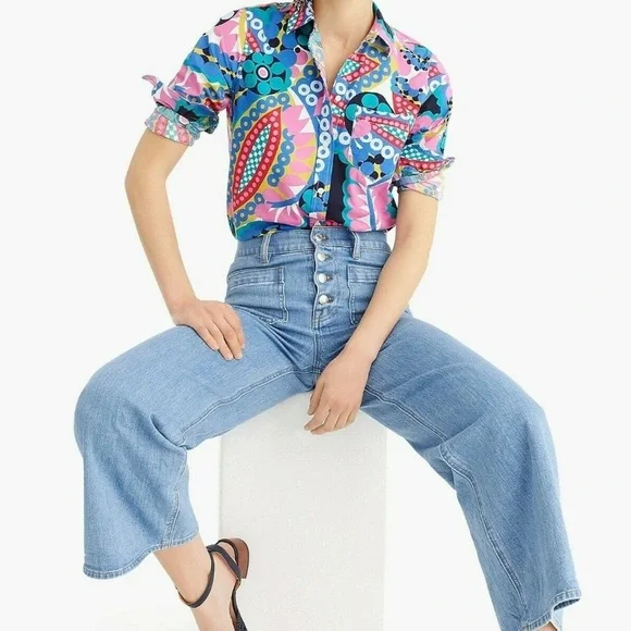 J.Crew classic fit boy shirt in Kaleidoscope Ratti 4 - Picture 8 of 9